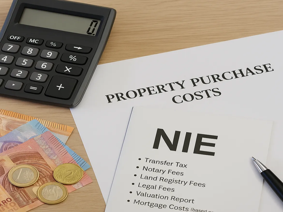 Calculator, property purchase costs, and euro money