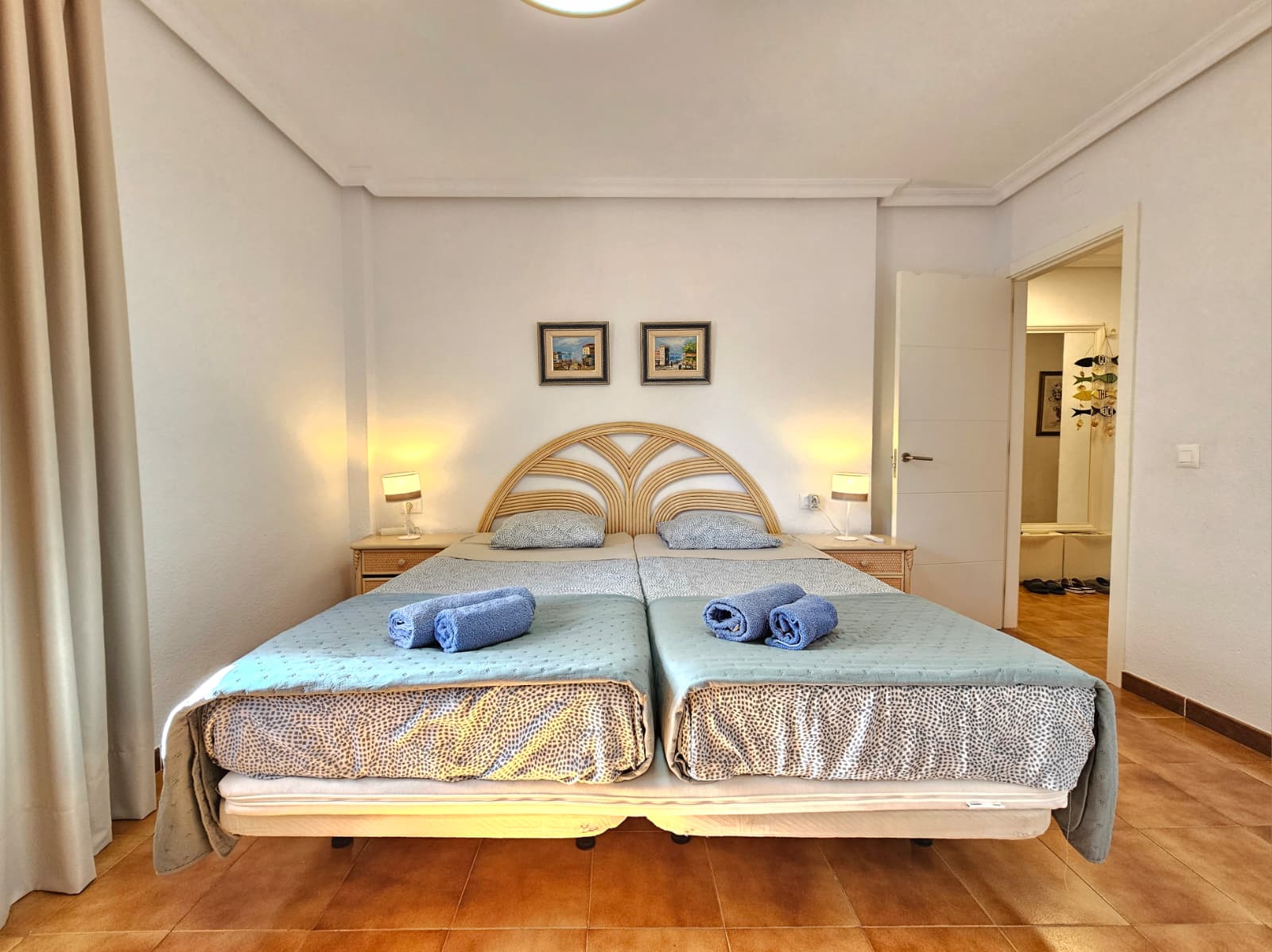 Bedroom with built-in wardrobe in a 1-bedroom apartment at Park Albatros, Tenerife